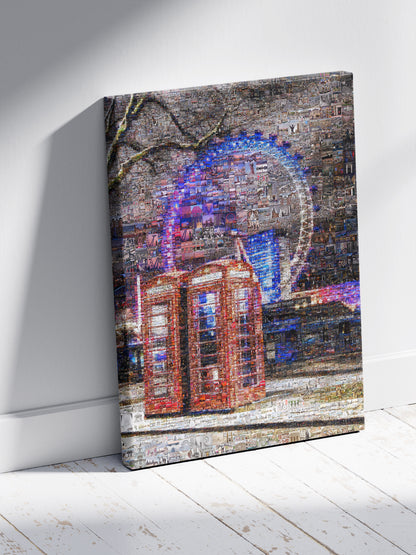 Stunning London Mosaic Art: Iconic Red Phone Booth & Cityscape Collage AtelierMosaics