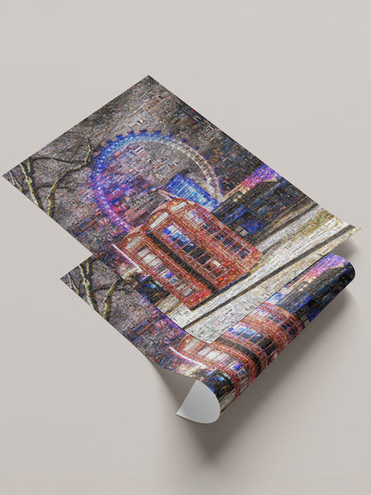 Stunning London Mosaic Art: Iconic Red Phone Booth & Cityscape Collage AtelierMosaics