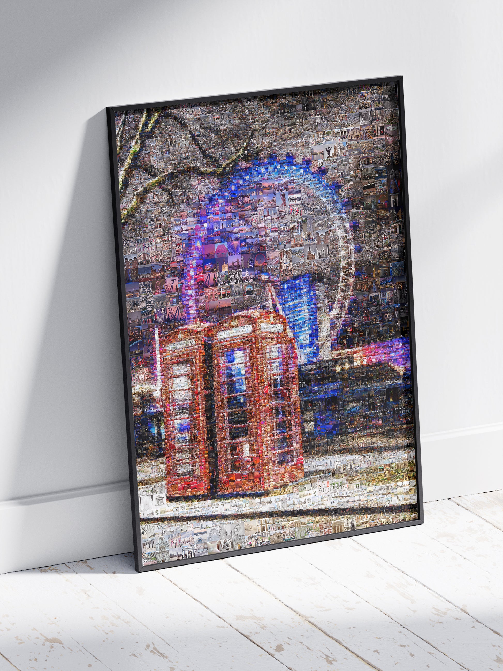 Stunning London Mosaic Art: Iconic Red Phone Booth & Cityscape Collage AtelierMosaics