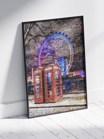 Stunning London Mosaic Art: Iconic Red Phone Booth & Cityscape Collage AtelierMosaics