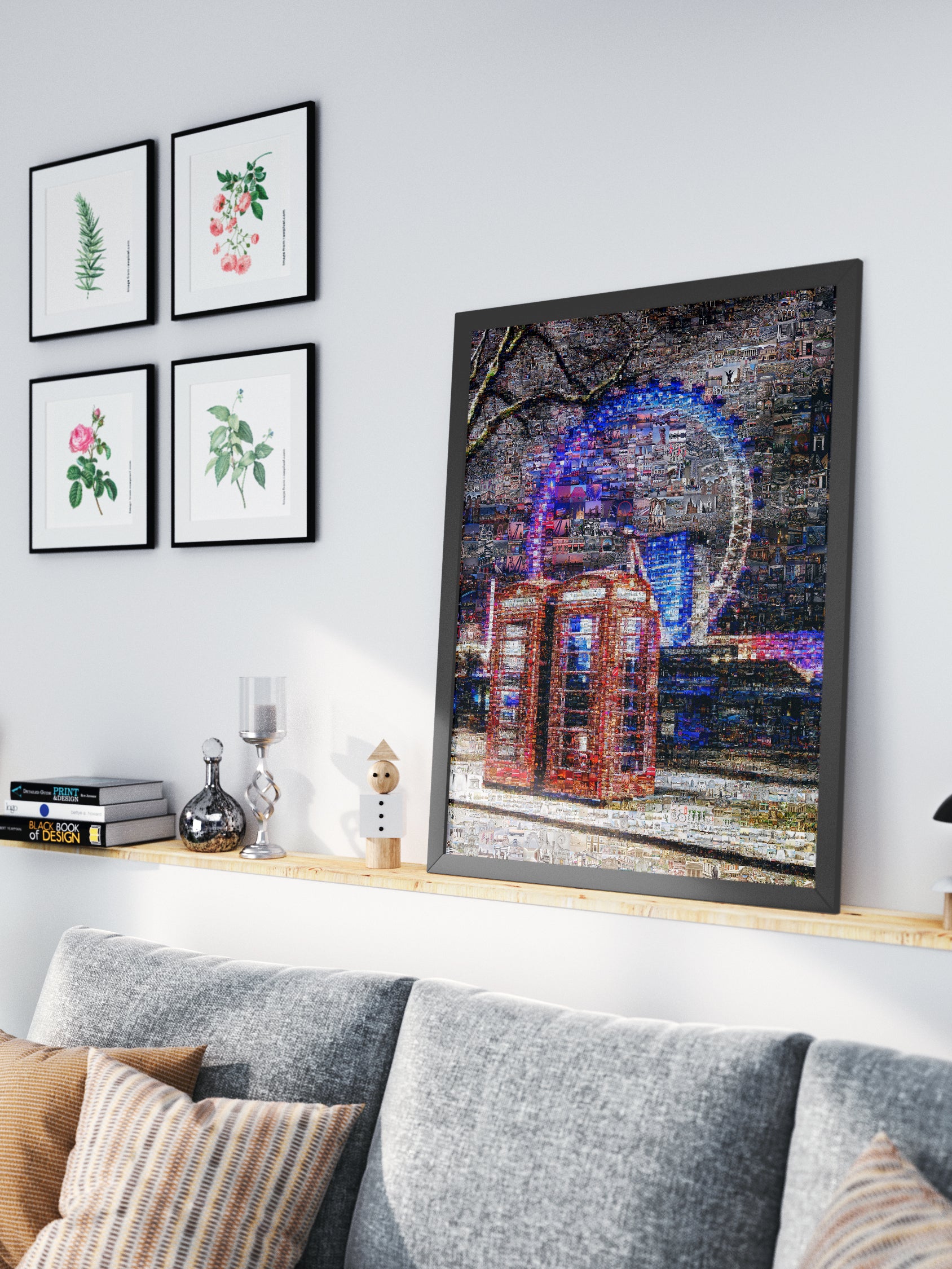 Stunning London Mosaic Art: Iconic Red Phone Booth & Cityscape Collage AtelierMosaics