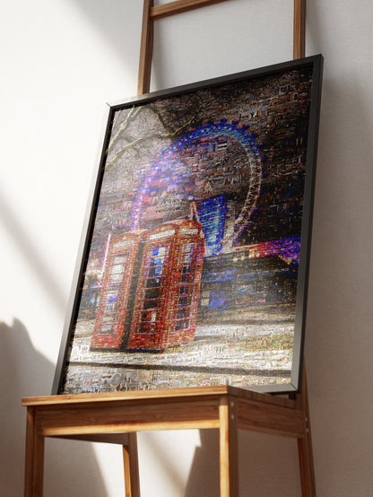 Stunning London Mosaic Art: Iconic Red Phone Booth & Cityscape Collage AtelierMosaics