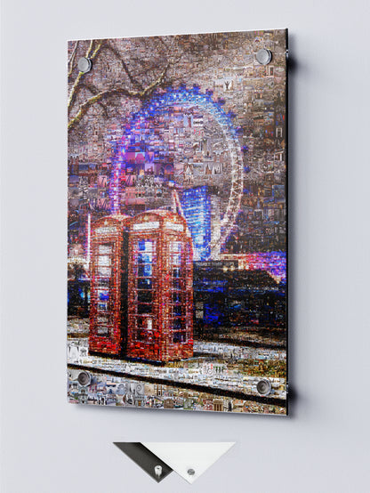 Stunning London Mosaic Art: Iconic Red Phone Booth & Cityscape Collage AtelierMosaics