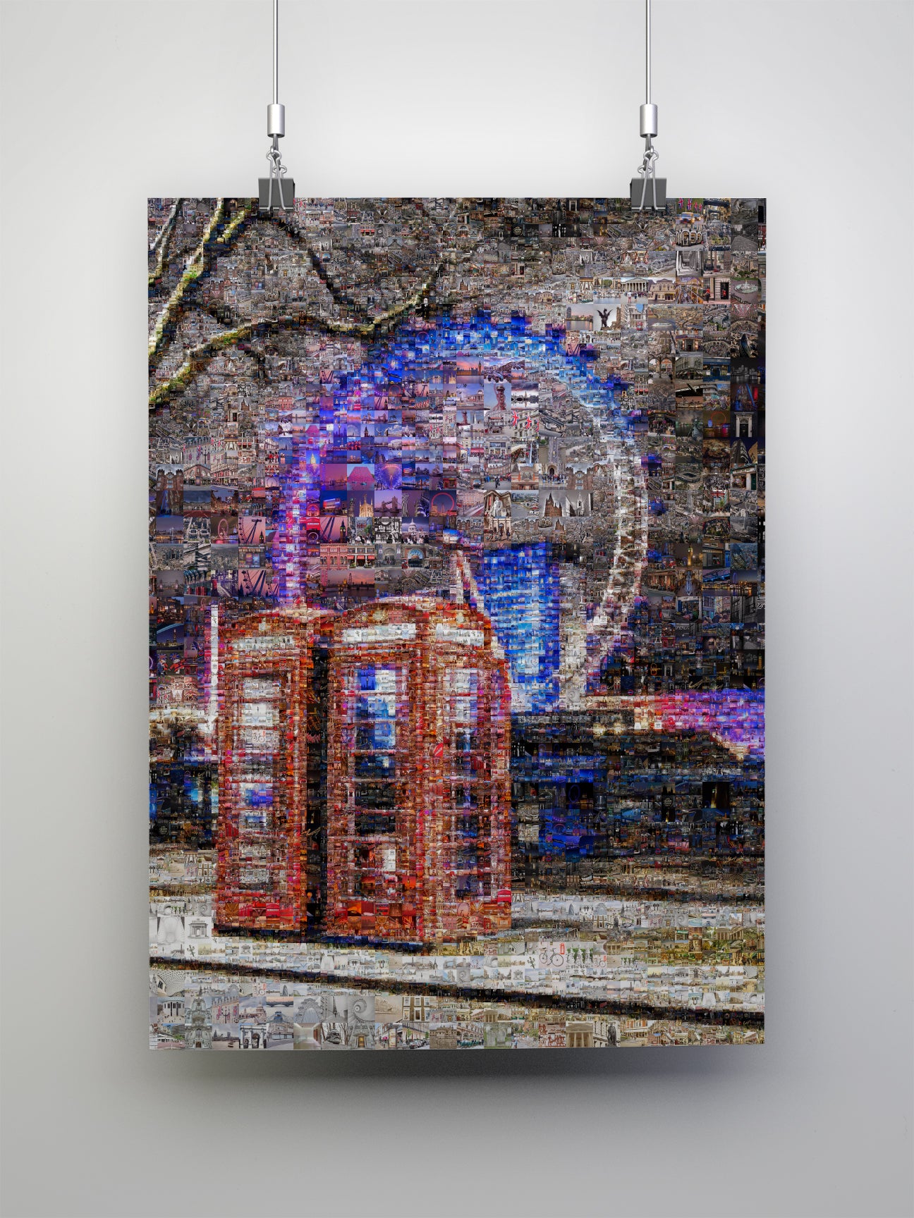 Stunning London Mosaic Art: Iconic Red Phone Booth & Cityscape Collage AtelierMosaics