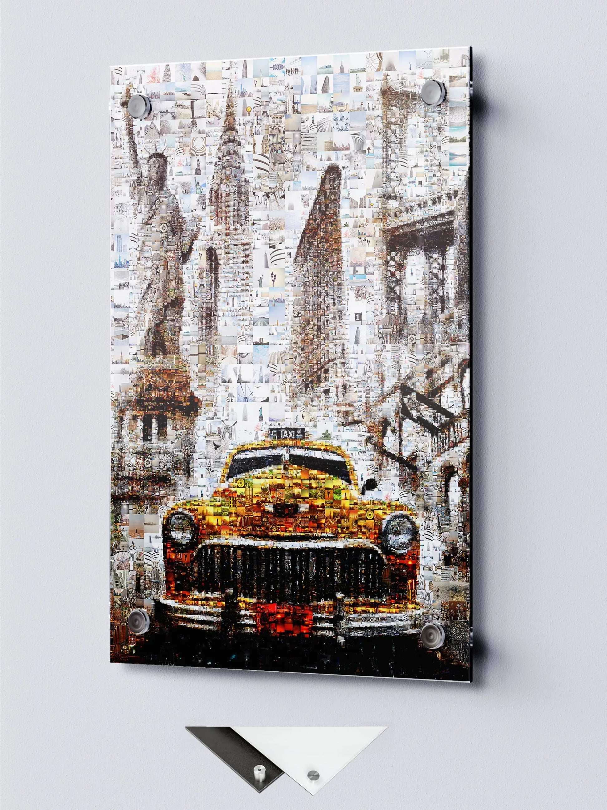 Stunning New York City Mosaic Artwork - Iconic Taxi, Statue of Liberty & Brooklyn Bridge - Perfect for Home Decor AtelierMosaics
