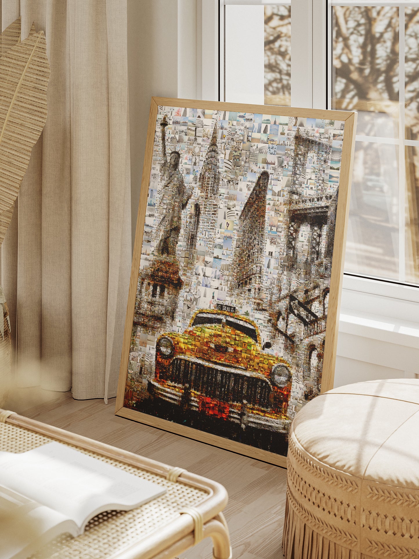 Stunning New York City Mosaic Artwork - Iconic Taxi, Statue of Liberty & Brooklyn Bridge - Perfect for Home Decor AtelierMosaics