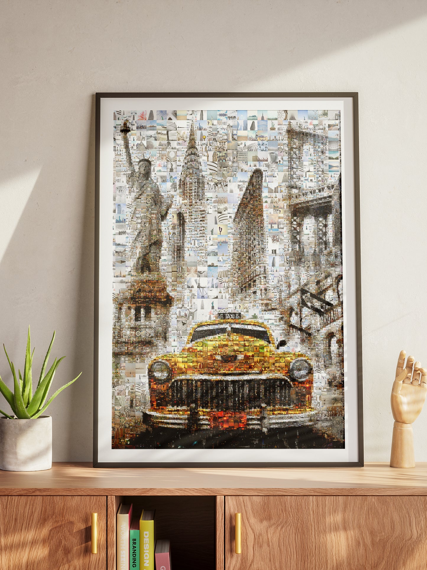 Stunning New York City Mosaic Artwork - Iconic Taxi, Statue of Liberty & Brooklyn Bridge - Perfect for Home Decor AtelierMosaics