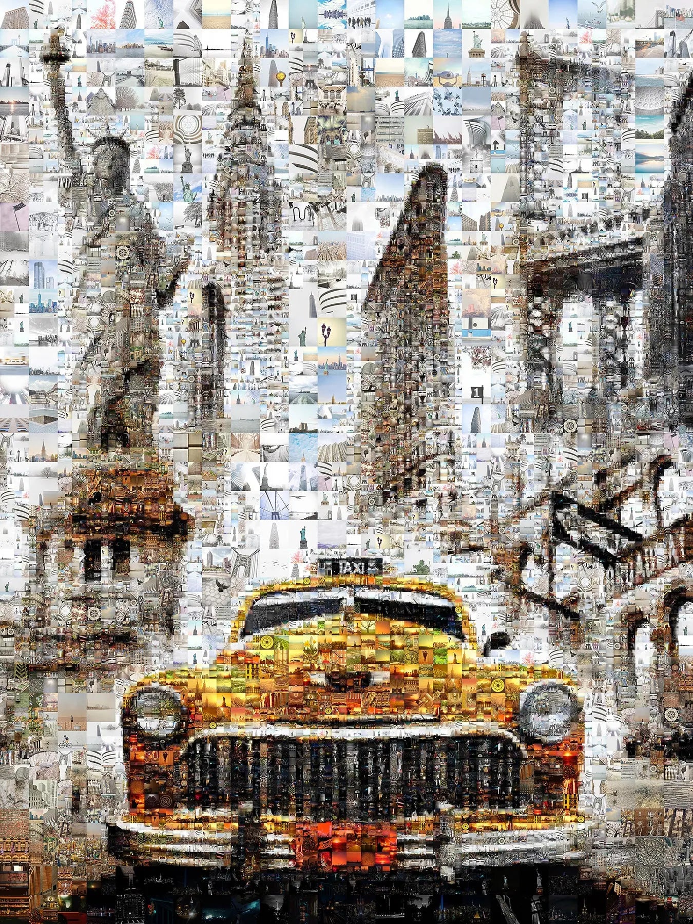 Stunning New York City Mosaic Artwork - Iconic Taxi, Statue of Liberty & Brooklyn Bridge - Perfect for Home Decor AtelierMosaics
