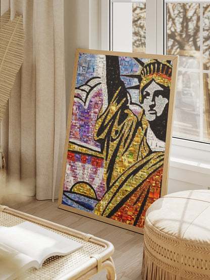Stunning Mosaic Artwork of the Statue of Liberty - Unique Wall Decor for Home and Office AtelierMosaics