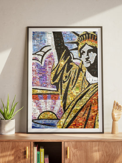 Stunning Mosaic Artwork of the Statue of Liberty - Unique Wall Decor for Home and Office AtelierMosaics