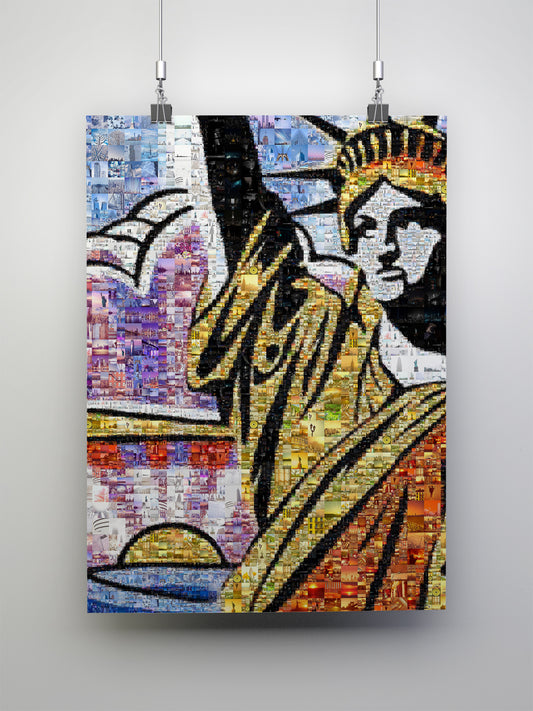 Stunning Mosaic Artwork of the Statue of Liberty - Unique Wall Decor for Home and Office