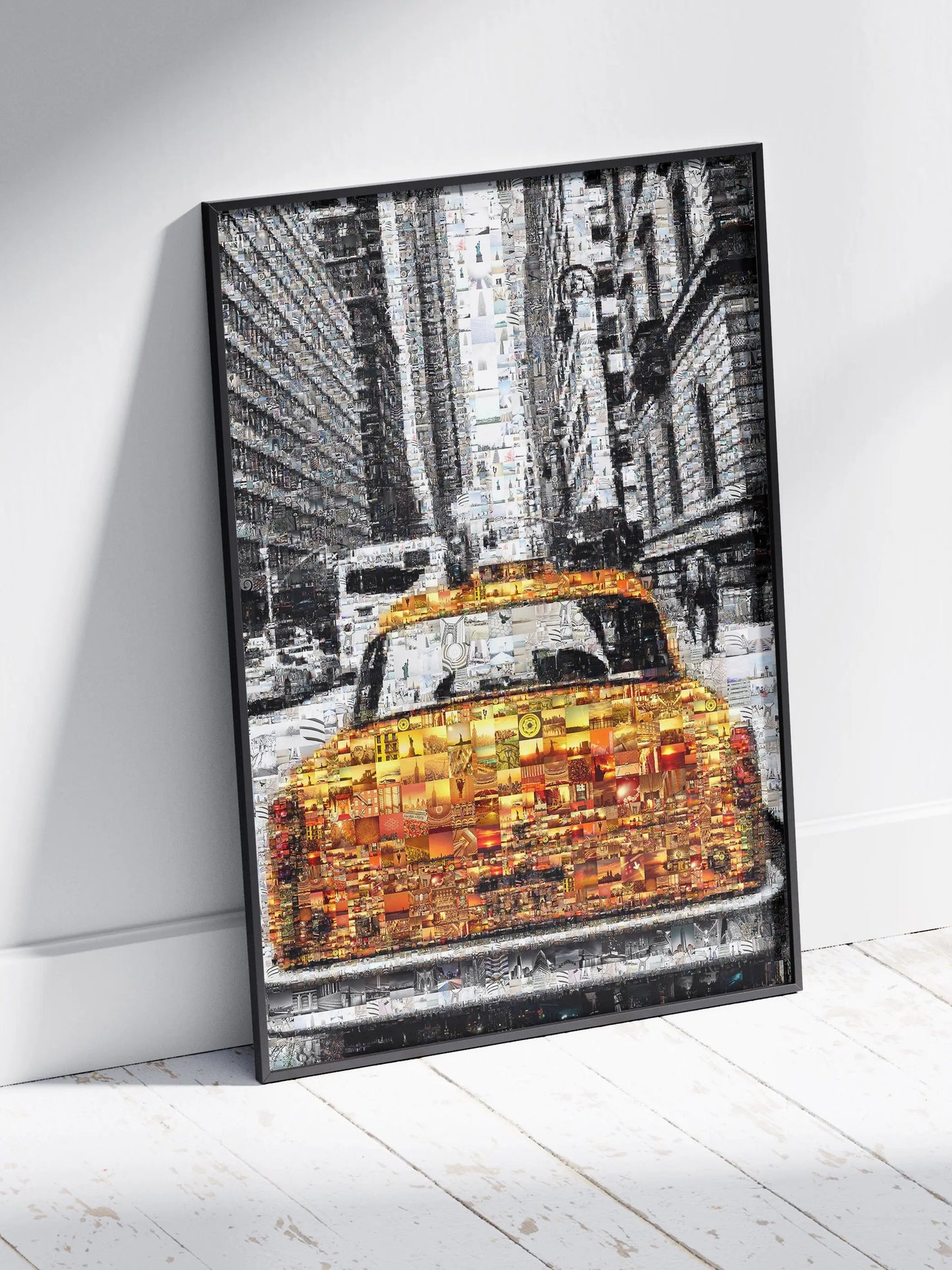 Stunning NYC Taxi Mosaic Artwork - Captivating Urban Art for Home & Office Decor AtelierMosaics