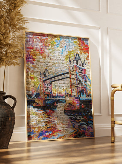 Stunning London Mosaic Artwork Featuring Iconic Tower Bridge - Perfect Home Decor AtelierMosaics
