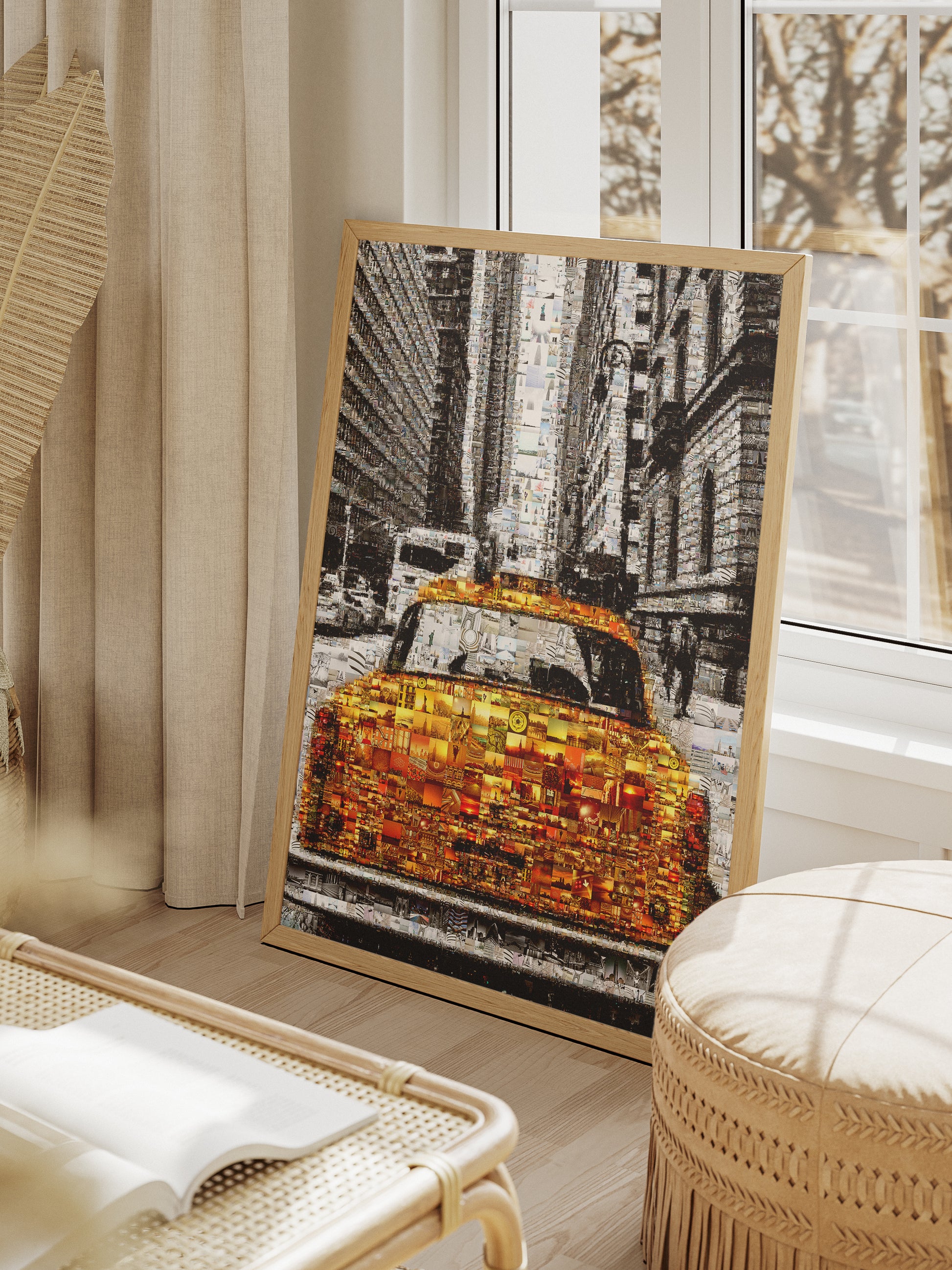 Stunning NYC Taxi Mosaic Artwork - Captivating Urban Art for Home & Office Decor AtelierMosaics