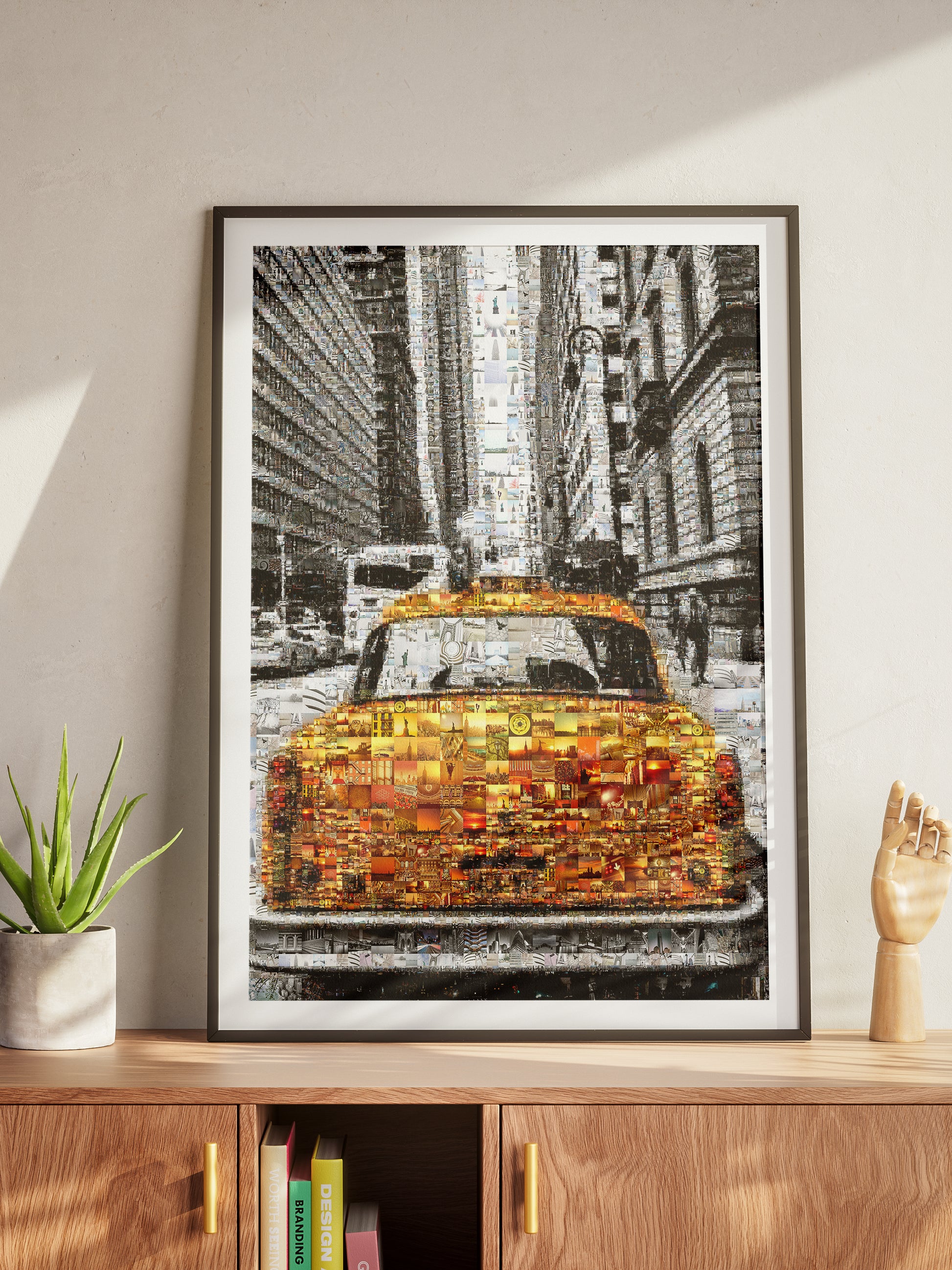 Stunning NYC Taxi Mosaic Artwork - Captivating Urban Art for Home & Office Decor AtelierMosaics