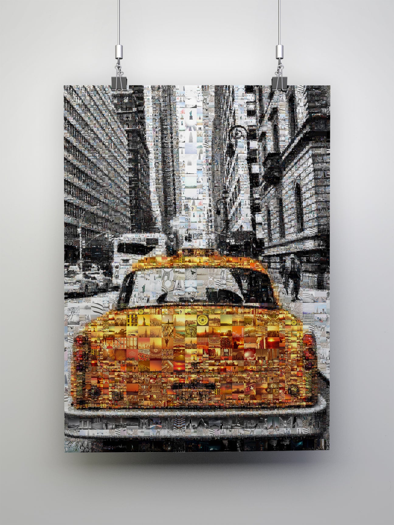 Stunning NYC Taxi Mosaic Artwork - Captivating Urban Art for Home & Office Decor AtelierMosaics