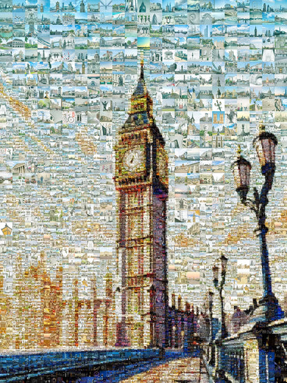 Stunning London Mosaic Artwork Featuring Iconic Big Ben and City Landmarks - Perfect for Home Decor AtelierMosaics