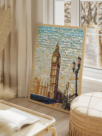 Stunning London Mosaic Artwork Featuring Iconic Big Ben and City Landmarks - Perfect for Home Decor AtelierMosaics