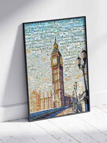 Stunning London Mosaic Artwork Featuring Iconic Big Ben and City Landmarks - Perfect for Home Decor AtelierMosaics