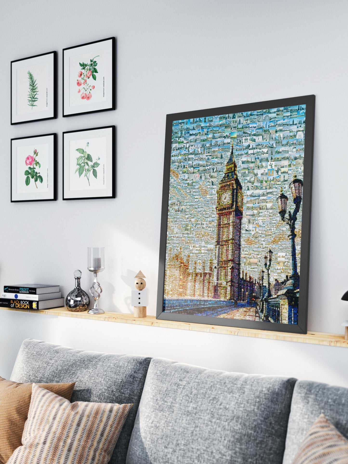 Stunning London Mosaic Artwork Featuring Iconic Big Ben and City Landmarks - Perfect for Home Decor AtelierMosaics