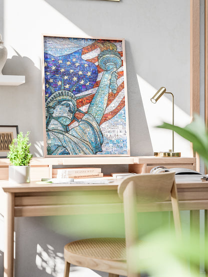 Statue of Liberty Mosaic Art - Unique American Wall Decor for Home & Office AtelierMosaics