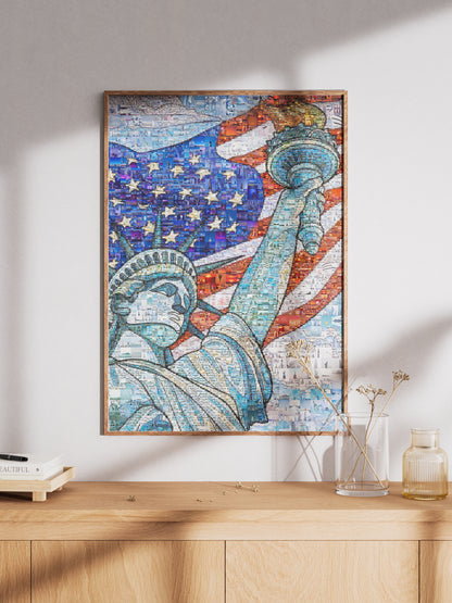 Statue of Liberty Mosaic Art - Unique American Wall Decor for Home & Office AtelierMosaics