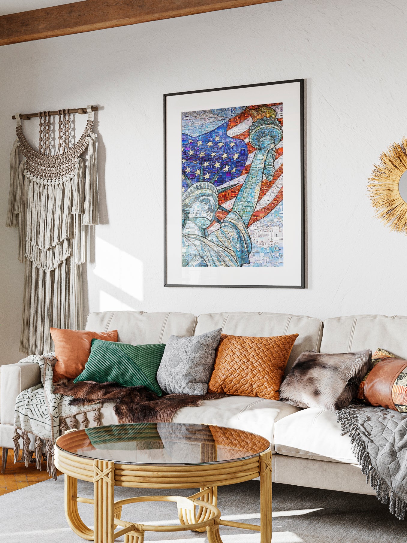 Statue of Liberty Mosaic Art - Unique American Wall Decor for Home & Office AtelierMosaics