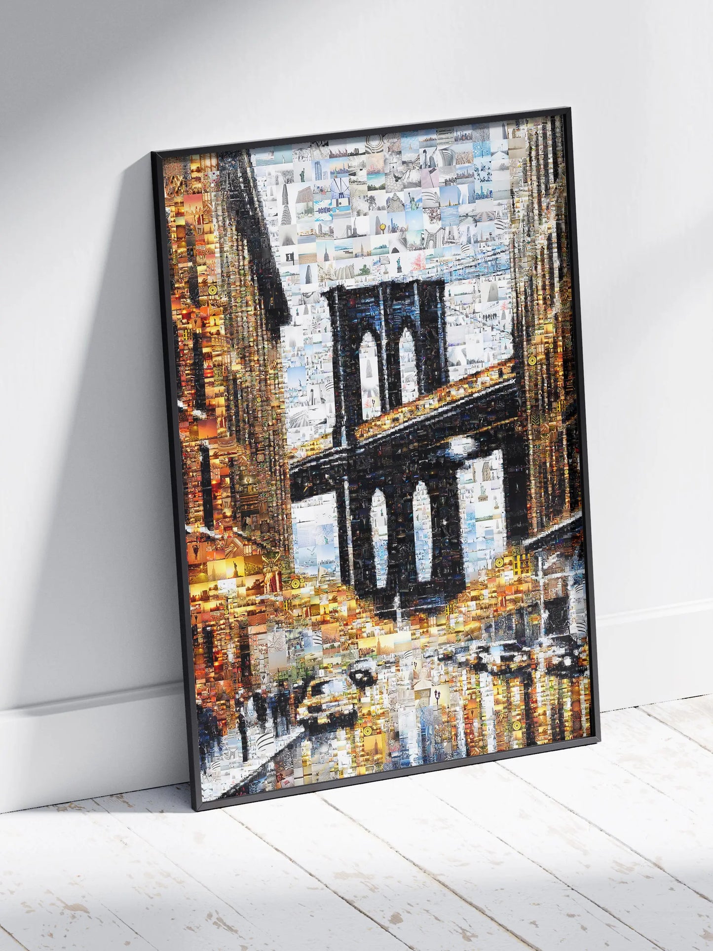 Stunning Brooklyn Bridge Mosaic Art - Unique Urban Landscape Collage for Home Decor AtelierMosaics