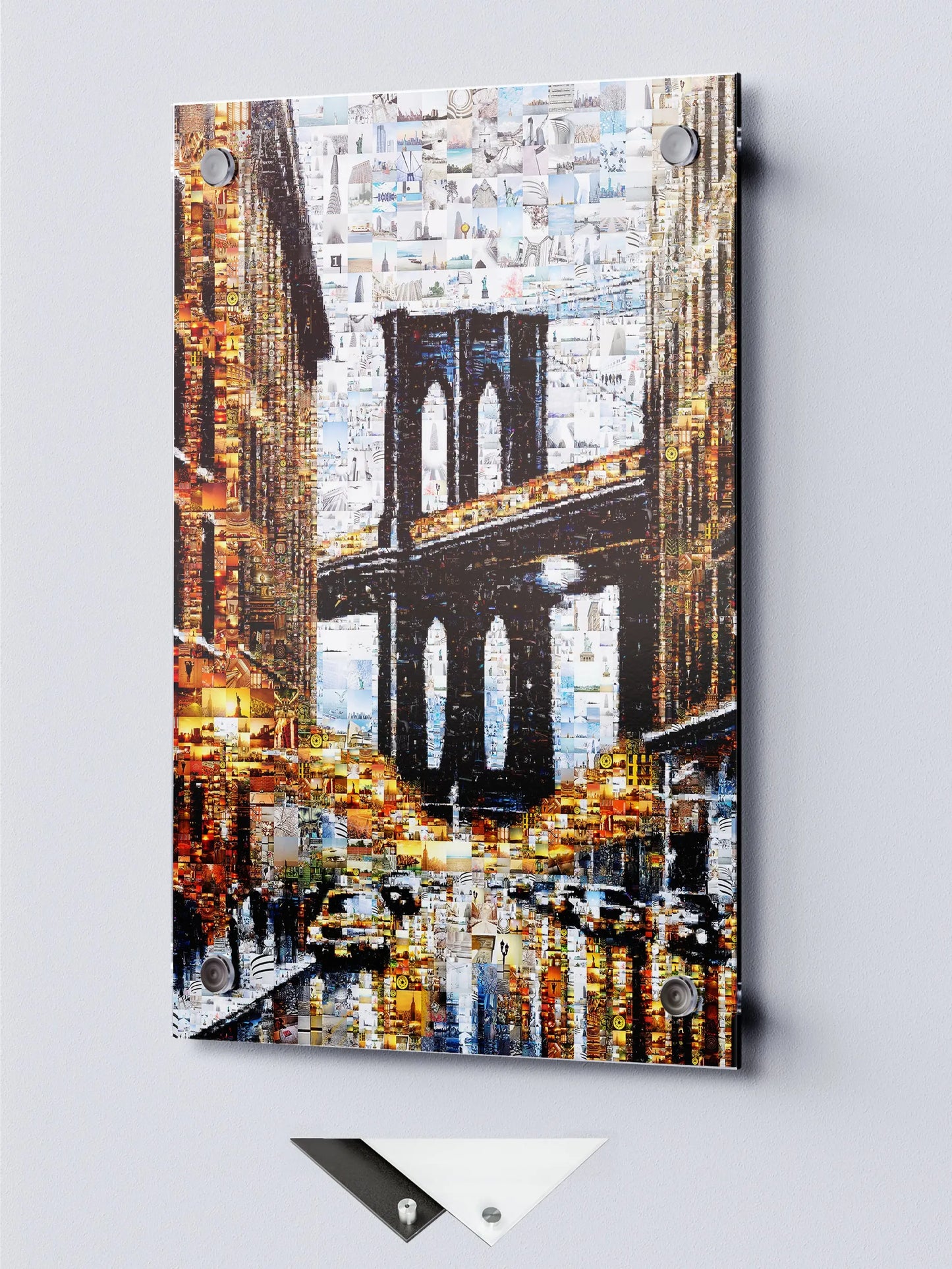 Stunning Brooklyn Bridge Mosaic Art - Unique Urban Landscape Collage for Home Decor AtelierMosaics