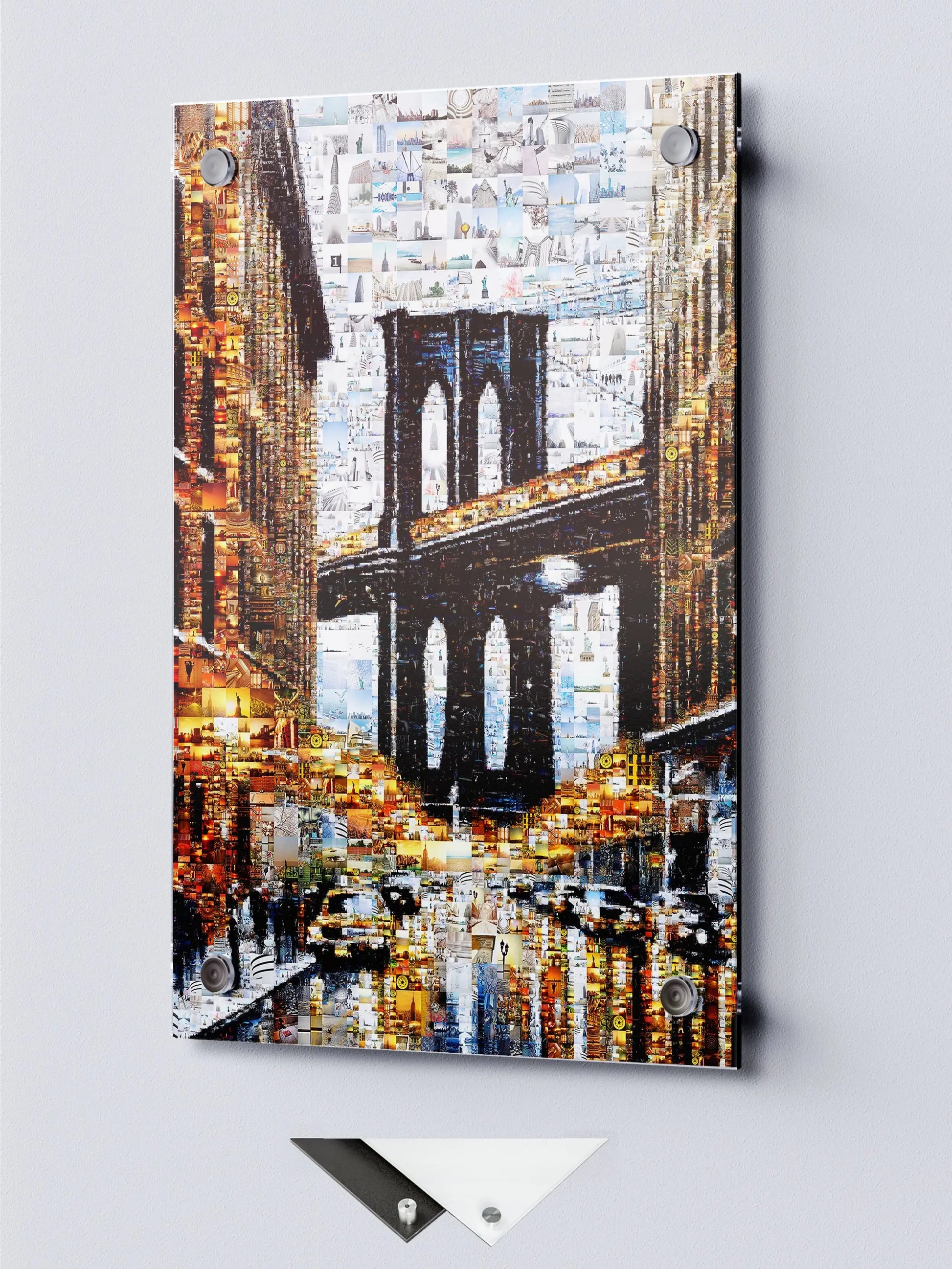 Stunning Brooklyn Bridge Mosaic Art - Unique Urban Landscape Collage for Home Decor AtelierMosaics