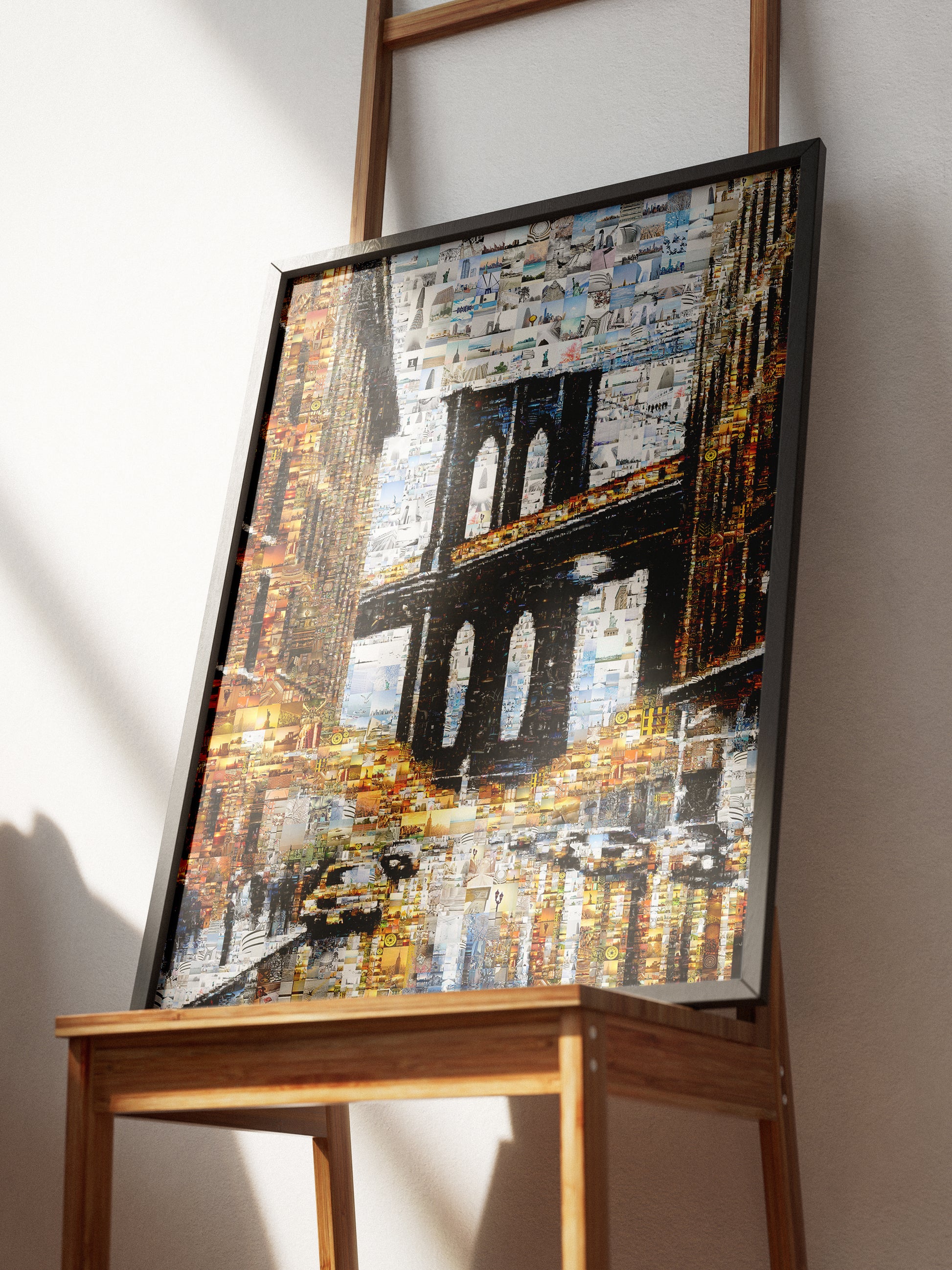 Stunning Brooklyn Bridge Mosaic Art - Unique Urban Landscape Collage for Home Decor AtelierMosaics