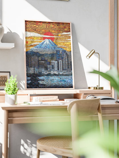Tokyo Mosaic Art — Mount Fuji and City Skyline at Sunrise AtelierMosaics