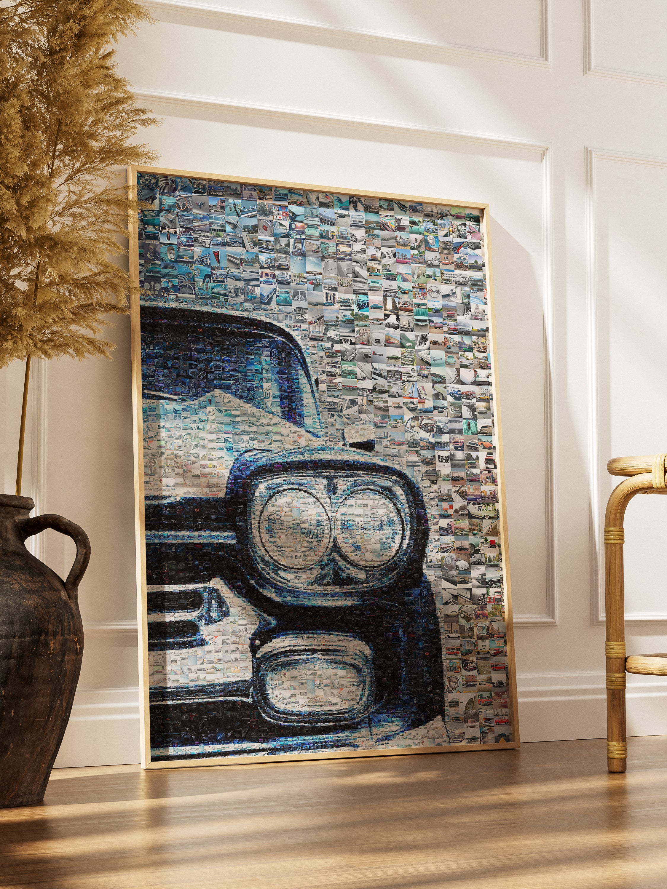 Classic Car Close-Up Mosaic Art – Detailed | Car Mosaic Art