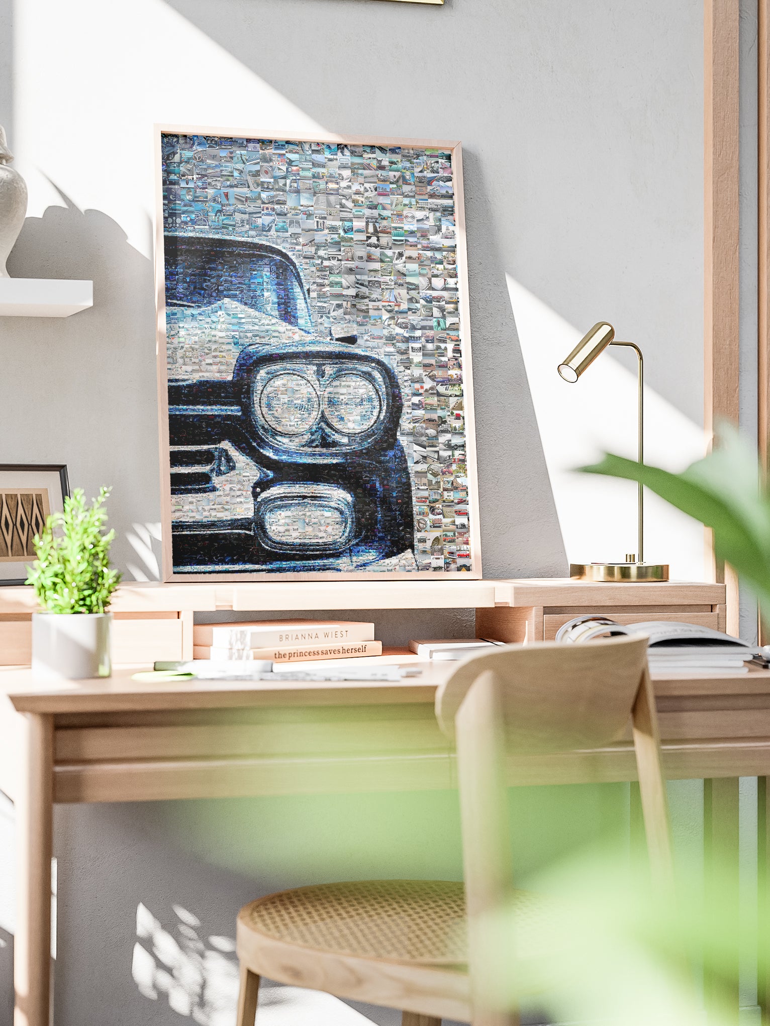 Classic Car Close-Up Mosaic Art – Detailed | Car Mosaic Art