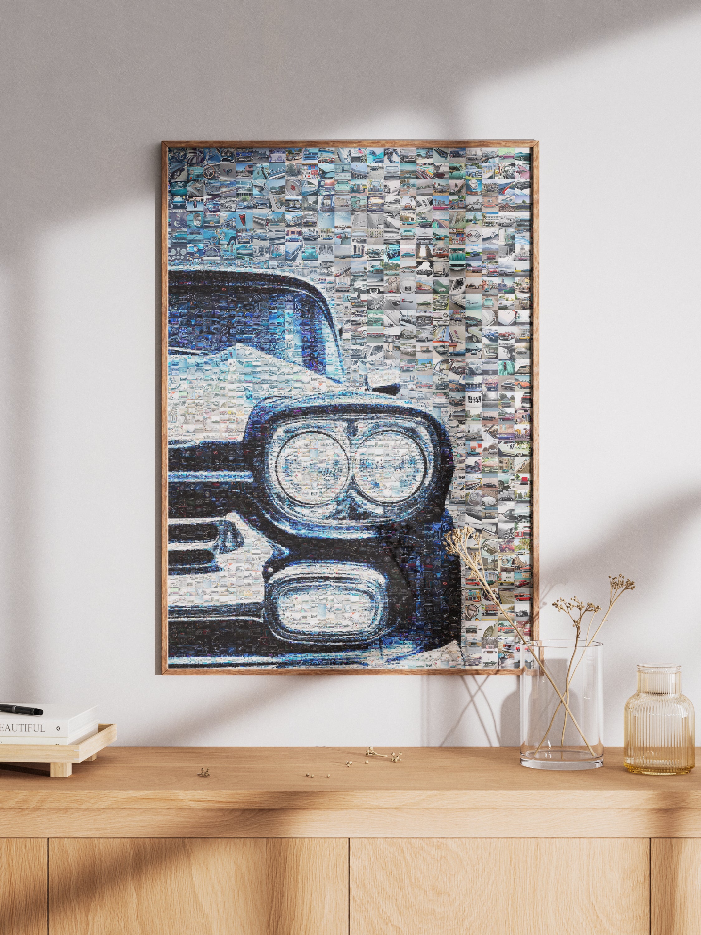 Classic Car Close-Up Mosaic Art – Detailed | Car Mosaic Art