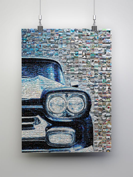 Stunning Mosaic Art of Classic Cars - Unique Automotive Wall Décor for Car Enthusiasts AtelierMosaics