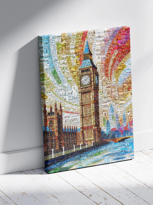 Stunning London Mosaic Artwork Featuring Iconic Big Ben and Vibrant Colors – Perfect Home Decor AtelierMosaics