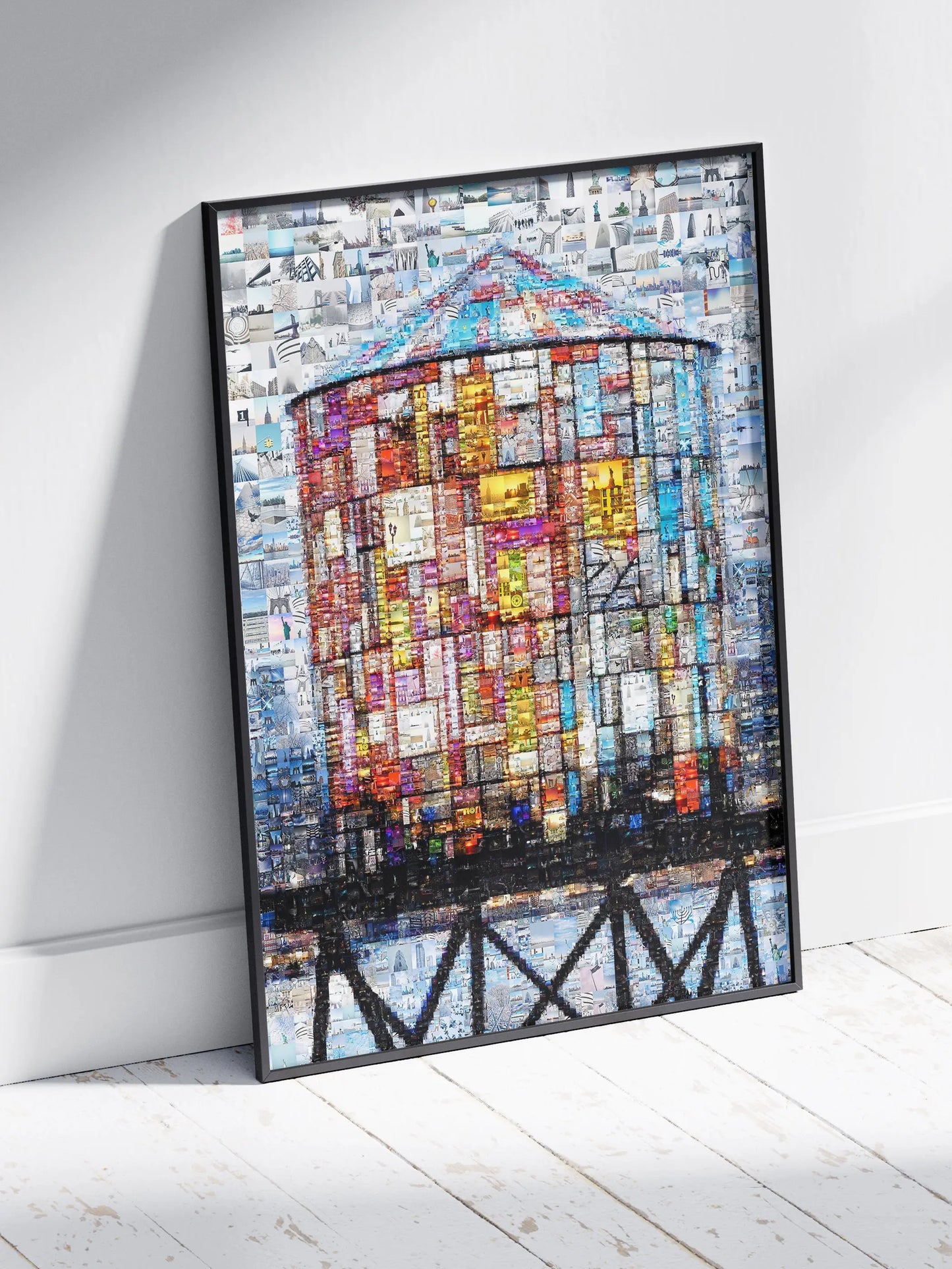 Stunning Mosaic Artwork of a Water Tower - Unique Home Decor Piece for Art Lovers AtelierMosaics