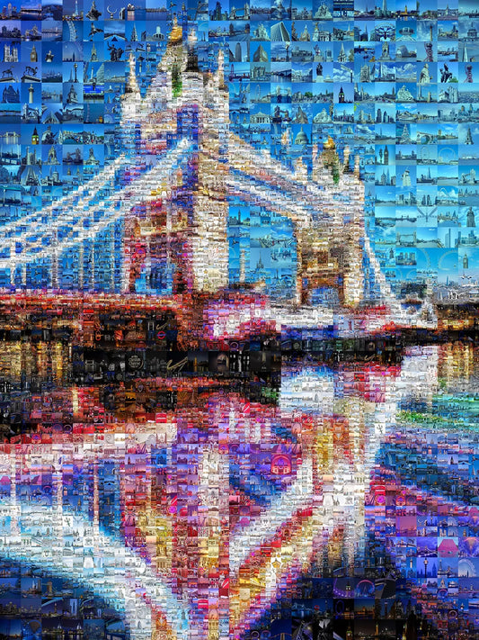 Stunning London Mosaic Artwork - Iconic Tower Bridge and Cityscape Art Piece for Home or Office Decor AtelierMosaics