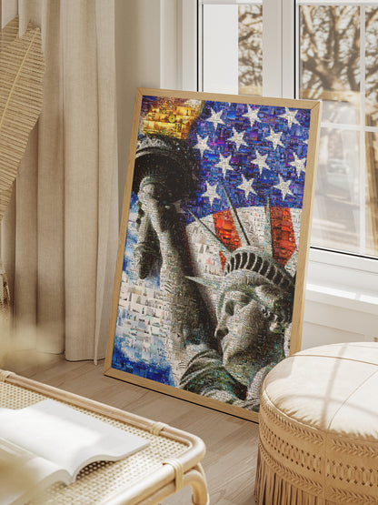 Stunning Mosaic Artwork of the Statue of Liberty - Iconic American Art Piece for Home Decor AtelierMosaics