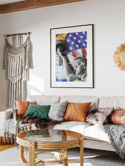 Stunning Mosaic Artwork of the Statue of Liberty - Iconic American Art Piece for Home Decor AtelierMosaics