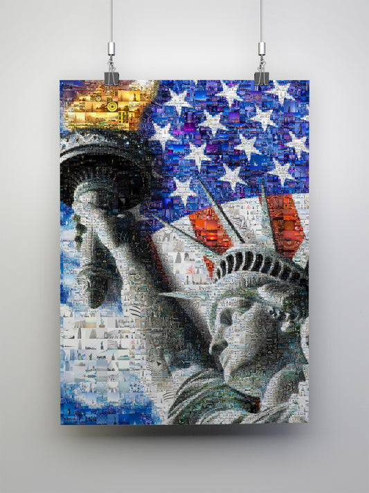 Stunning Mosaic Artwork of the Statue of Liberty - Iconic American Art Piece for Home Decor