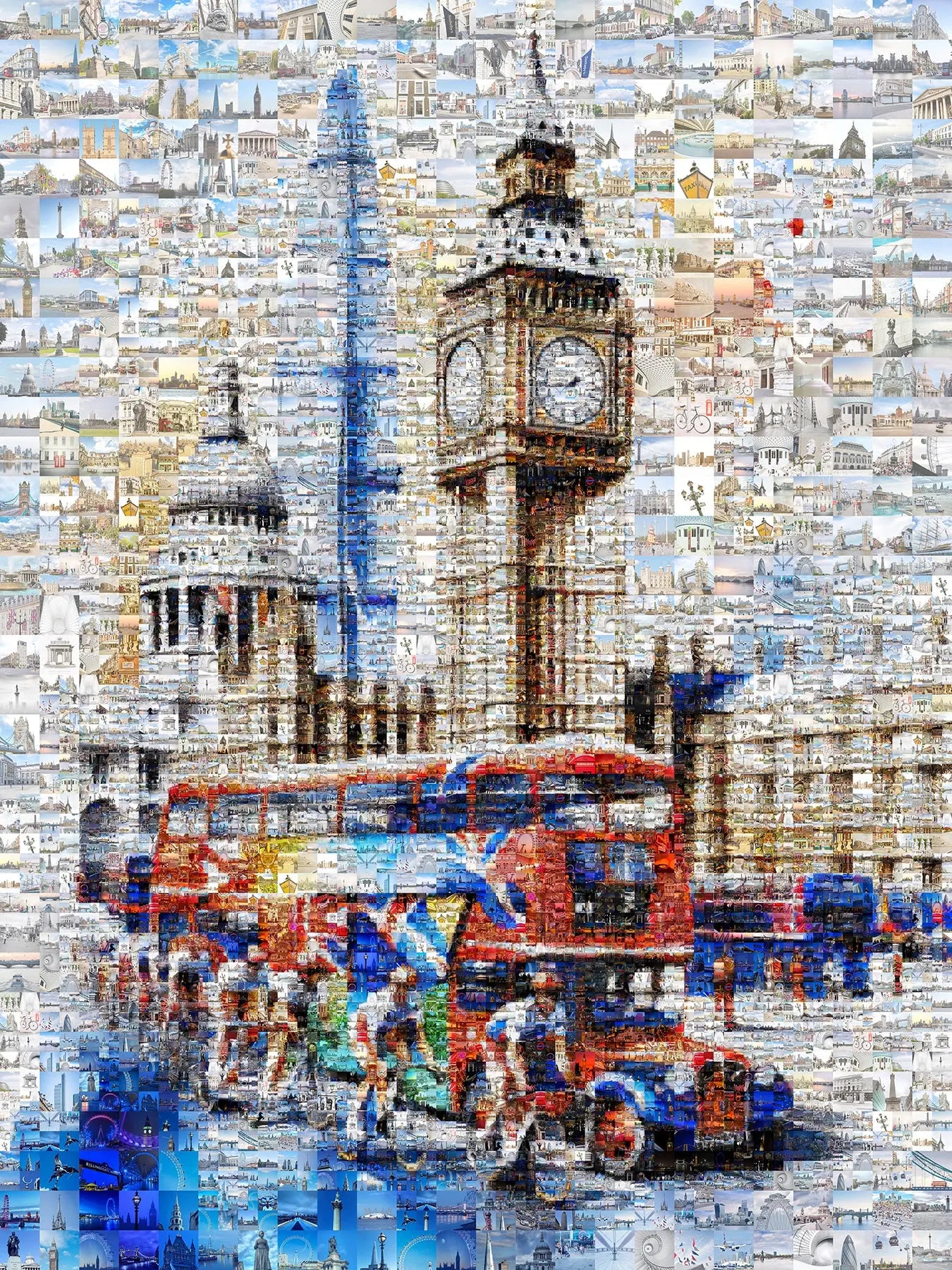Vibrant London Mosaic Artwork - Unique Cityscape Wall Art for Home or Office AtelierMosaics