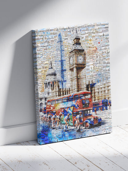 Vibrant London Mosaic Artwork - Unique Cityscape Wall Art for Home or Office AtelierMosaics