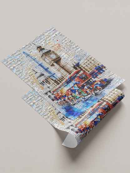 Vibrant London Mosaic Artwork - Unique Cityscape Wall Art for Home or Office AtelierMosaics