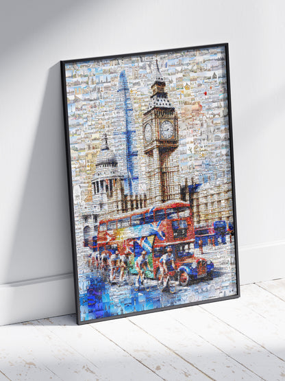 Vibrant London Mosaic Artwork - Unique Cityscape Wall Art for Home or Office AtelierMosaics