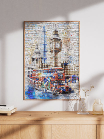 Vibrant London Mosaic Artwork - Unique Cityscape Wall Art for Home or Office AtelierMosaics