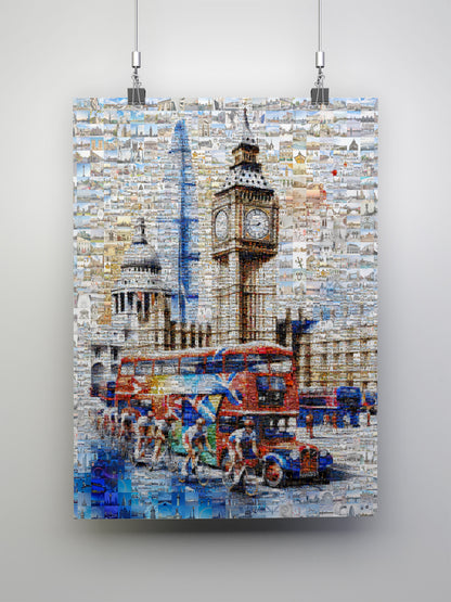 Vibrant London Mosaic Artwork - Unique Cityscape Wall Art for Home or Office AtelierMosaics