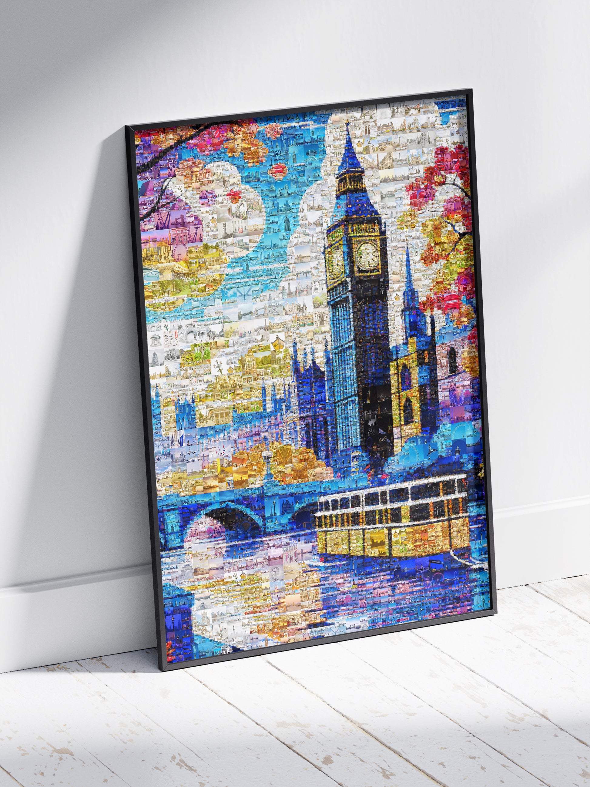 Stunning London Mosaic Artwork Featuring Big Ben and Iconic Landmarks - Perfect for Home Decor AtelierMosaics