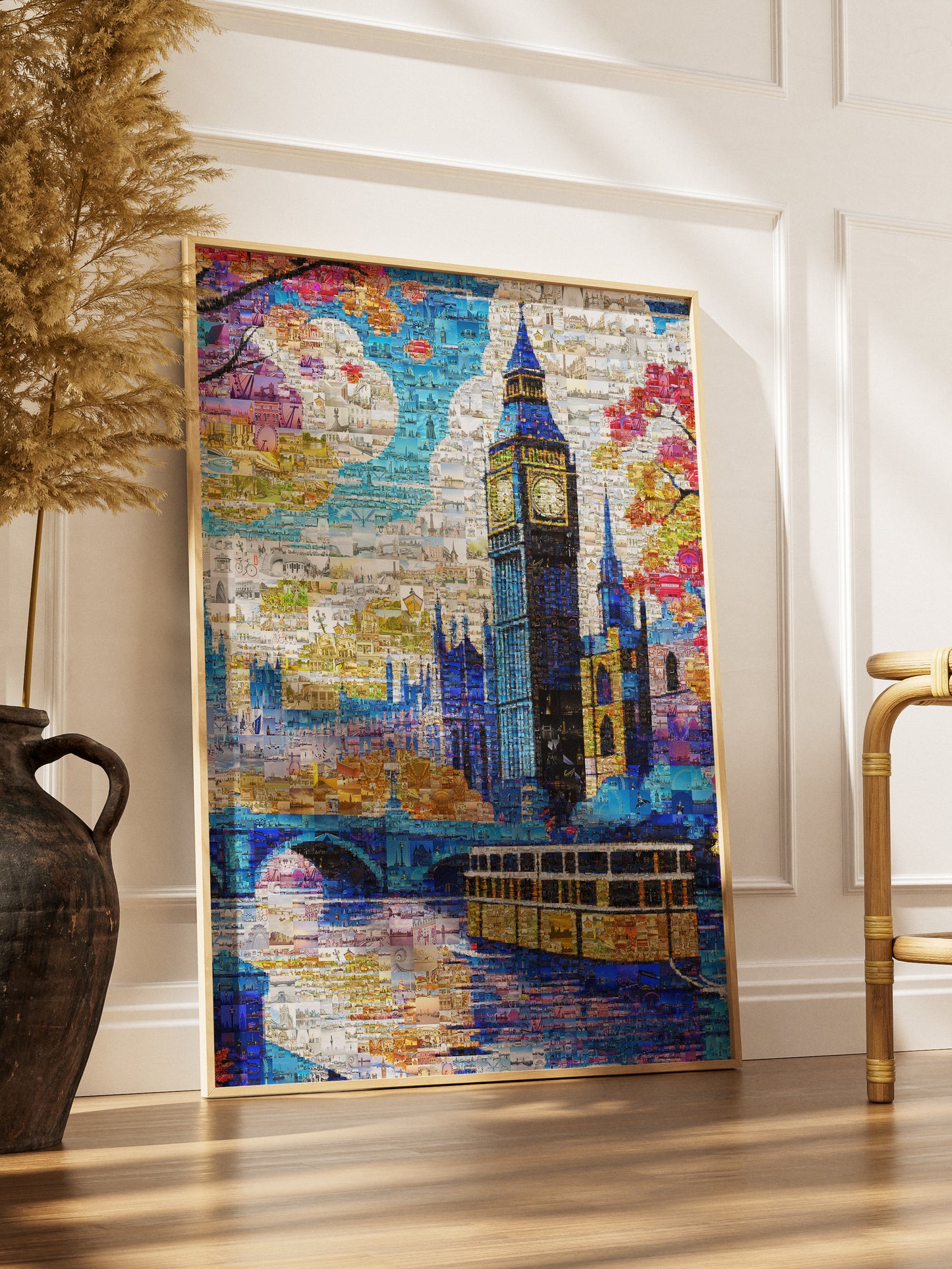 Stunning London Mosaic Artwork Featuring Big Ben and Iconic Landmarks - Perfect for Home Decor AtelierMosaics